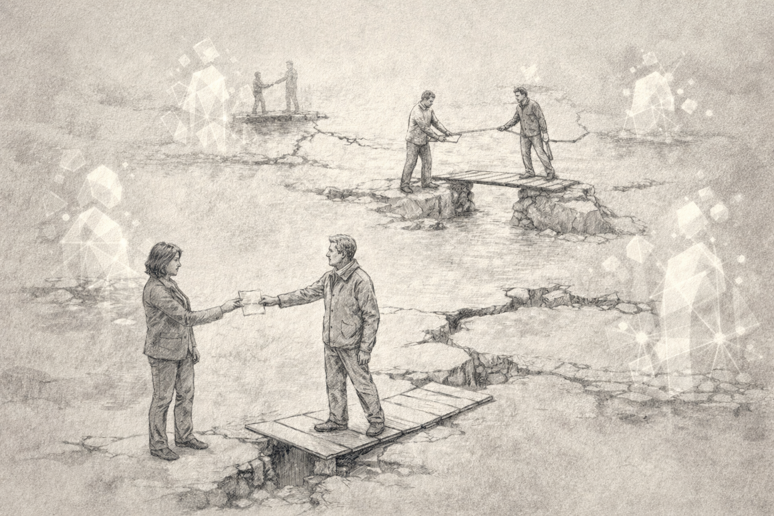 Operational reality showing humans as bridges